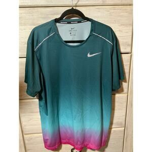 Nike Dri-FIT Ombré Teal Pink Flower Shirt - Size XL